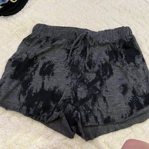 Black tie dye shorts